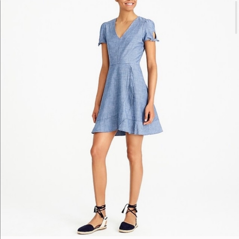 Jcrew Chambrey Faux Wrap Dress Sz 4